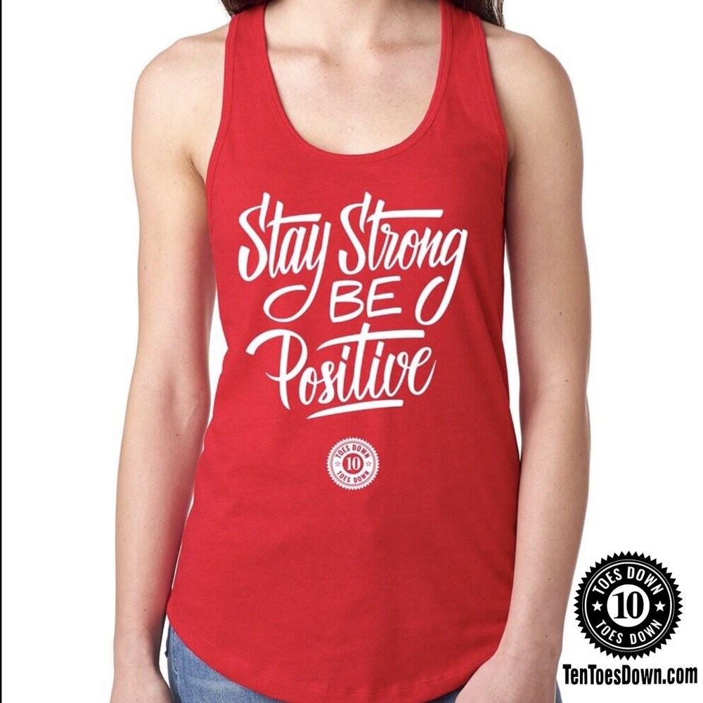 Womens Stay Positive Tank Top Motivational Workout